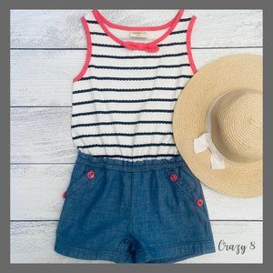 Crazy 8 Girls Stripe Shorts One Piece Romper Size 4T